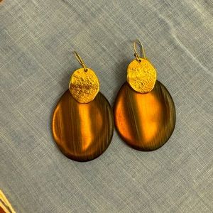 Alexis Bittar Lucite and Gold Earrings